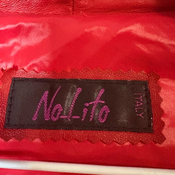 Nolito Italy size M Leather Red Puffer Vest, full front zip with pockets - Picture 3 of 9